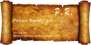 Petes Renáta névjegykártya